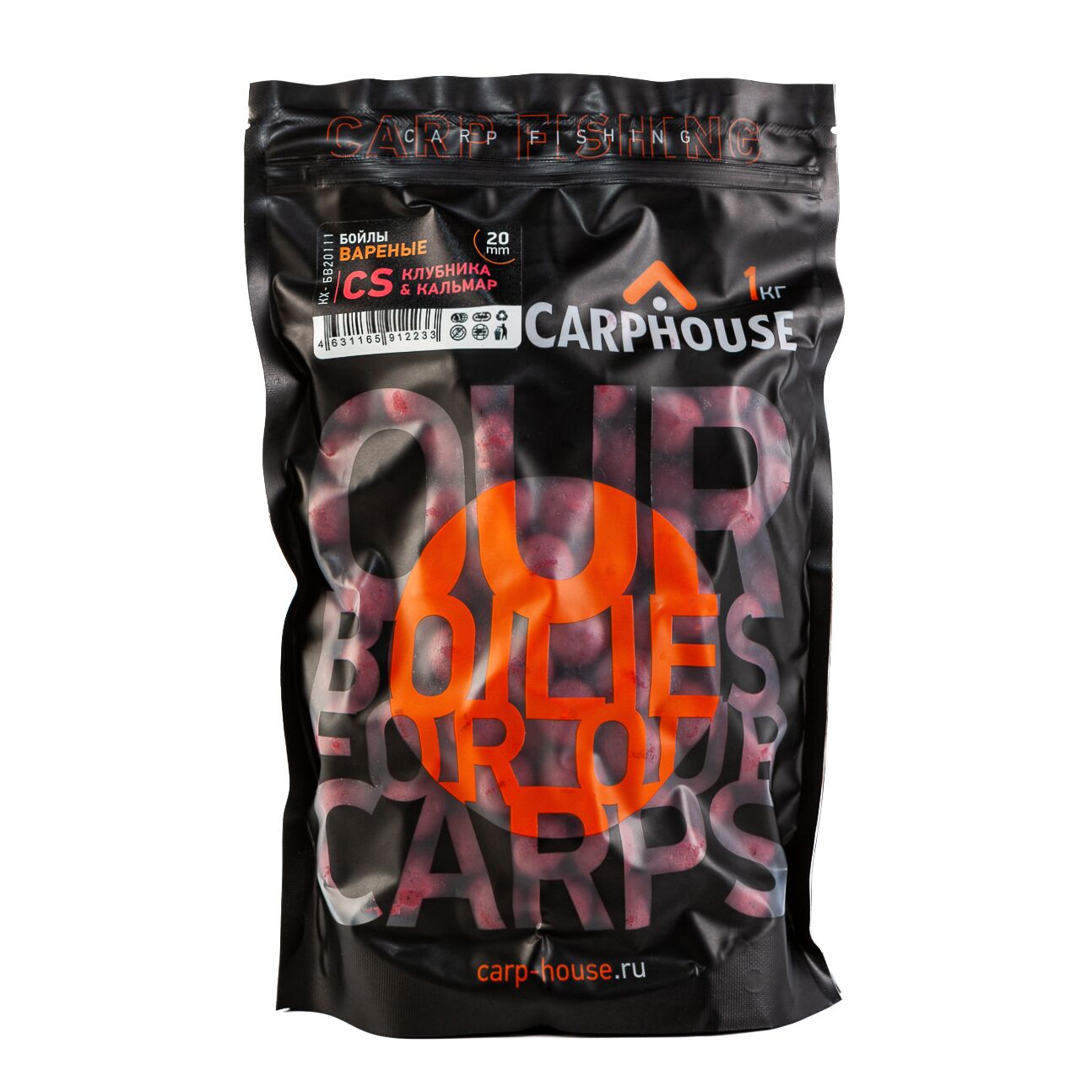 Бойлы вареные "CS" (клубника кальмар осьминог)